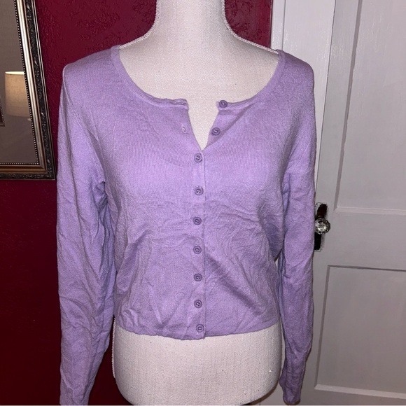 Womens cardigan sweater lavender size XL - Picture 2 of 5